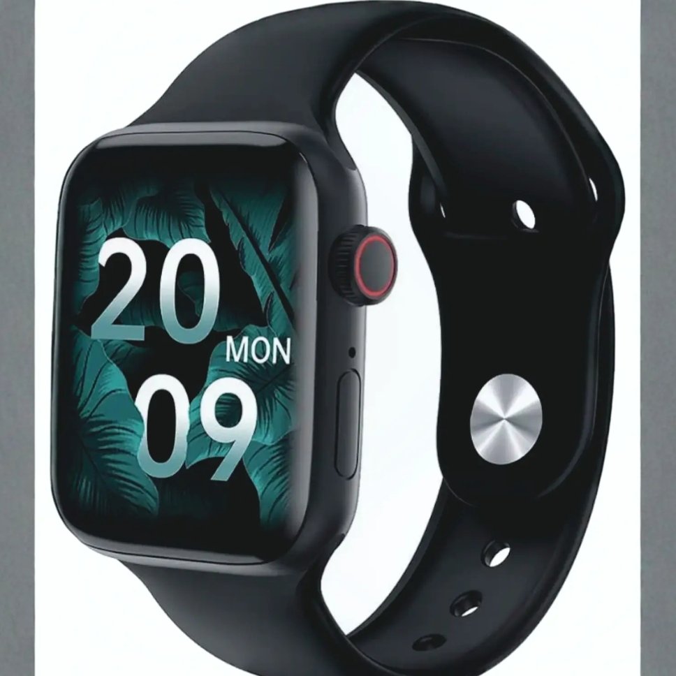 HW22 Smart Watch | Square AMOLED Display | Fitness Tracker | Heart Rate + Sleep Monitor | Wireless Charger + Multiple Watch Faces | For Men & Women